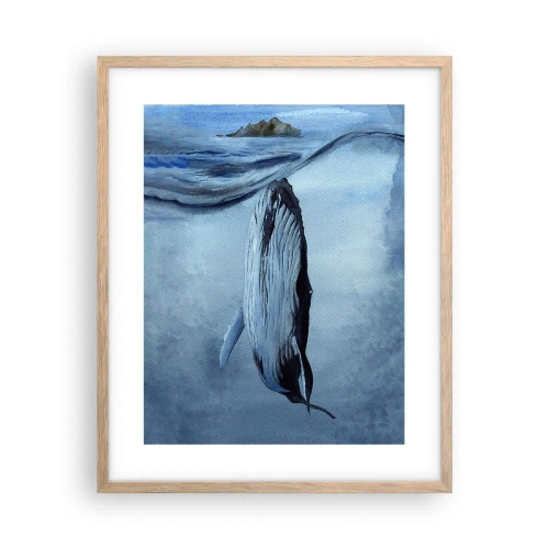 Poszter világos tölgy keretben - Észak két világa - 40x50 cm