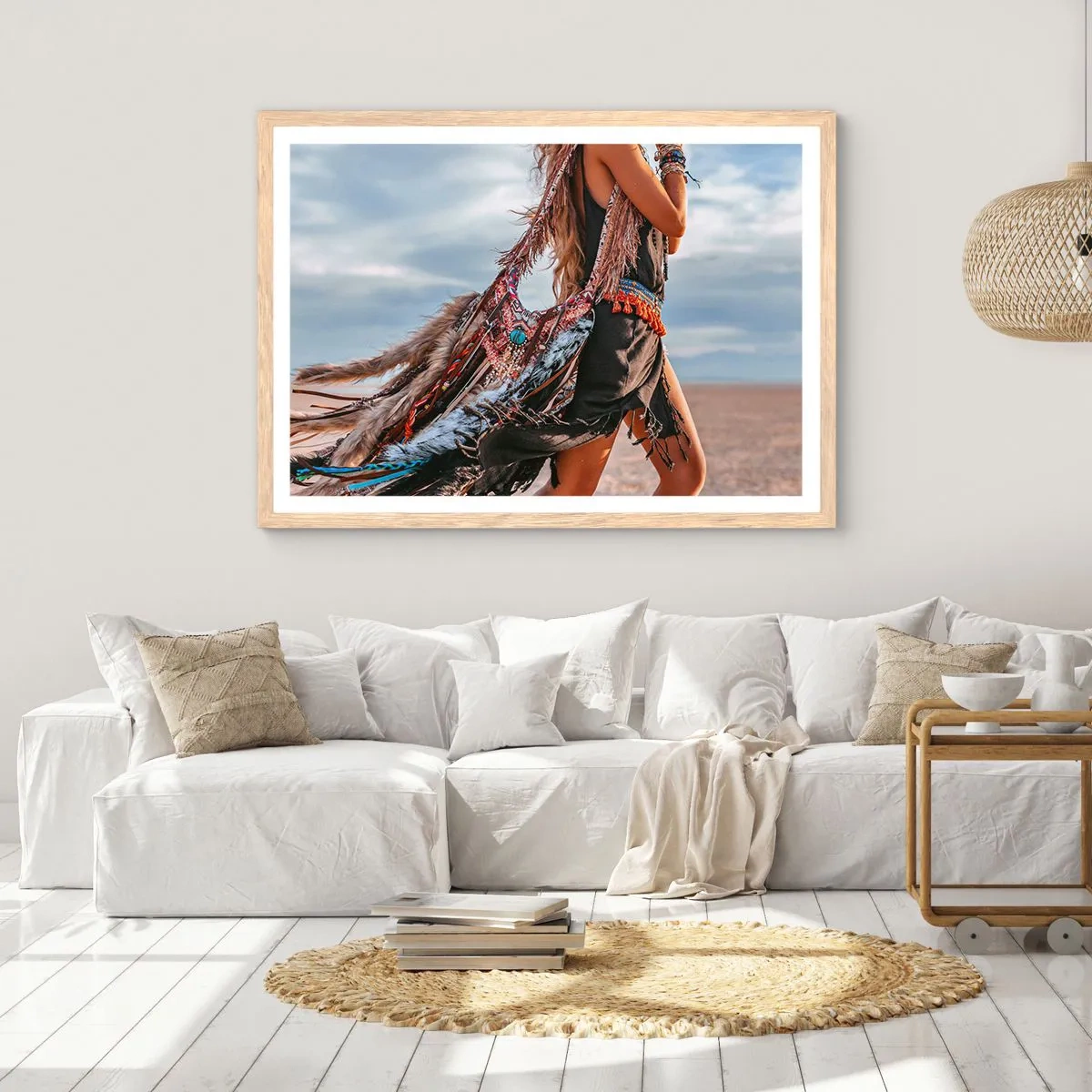 Poszter világos tölgy keretben - Sámán párja - 100x70 cm