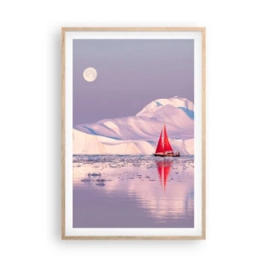 Poszter világos tölgy keretben - A vitorla melege, a jég hidege - 61x91 cm