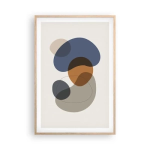 Poszter világos tölgy keretben - Színek cseppjei - 61x91 cm