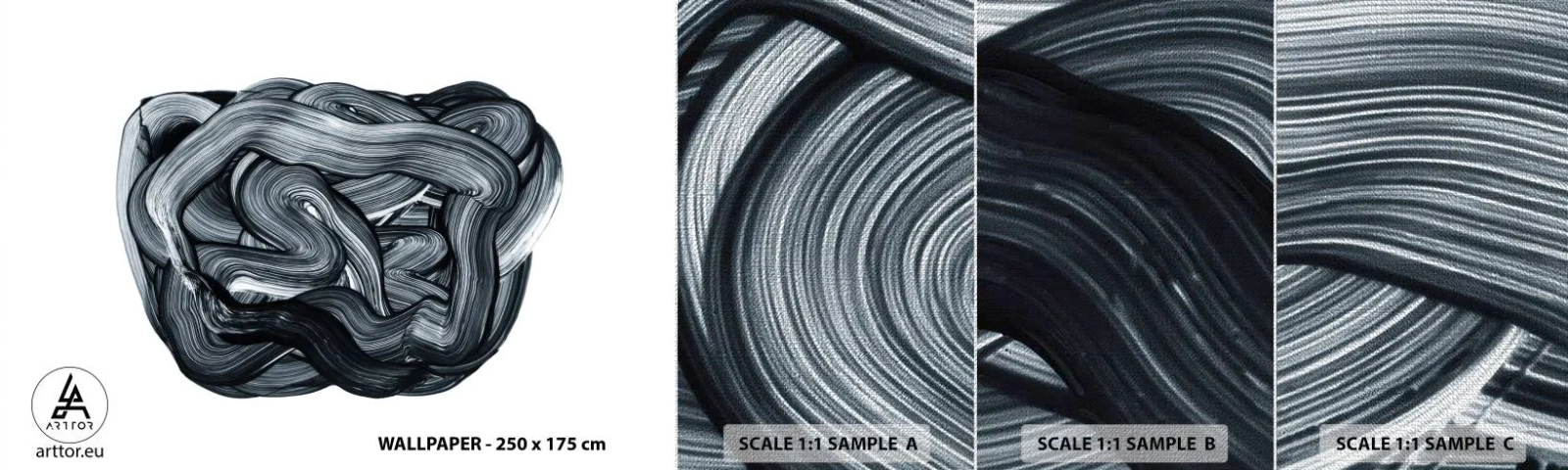 Fotótapéta Minta Premium Canvas - Ez nem olyan egyszerű - Absztrakció, Grafika, Fekete és fehér - 100x30 cm