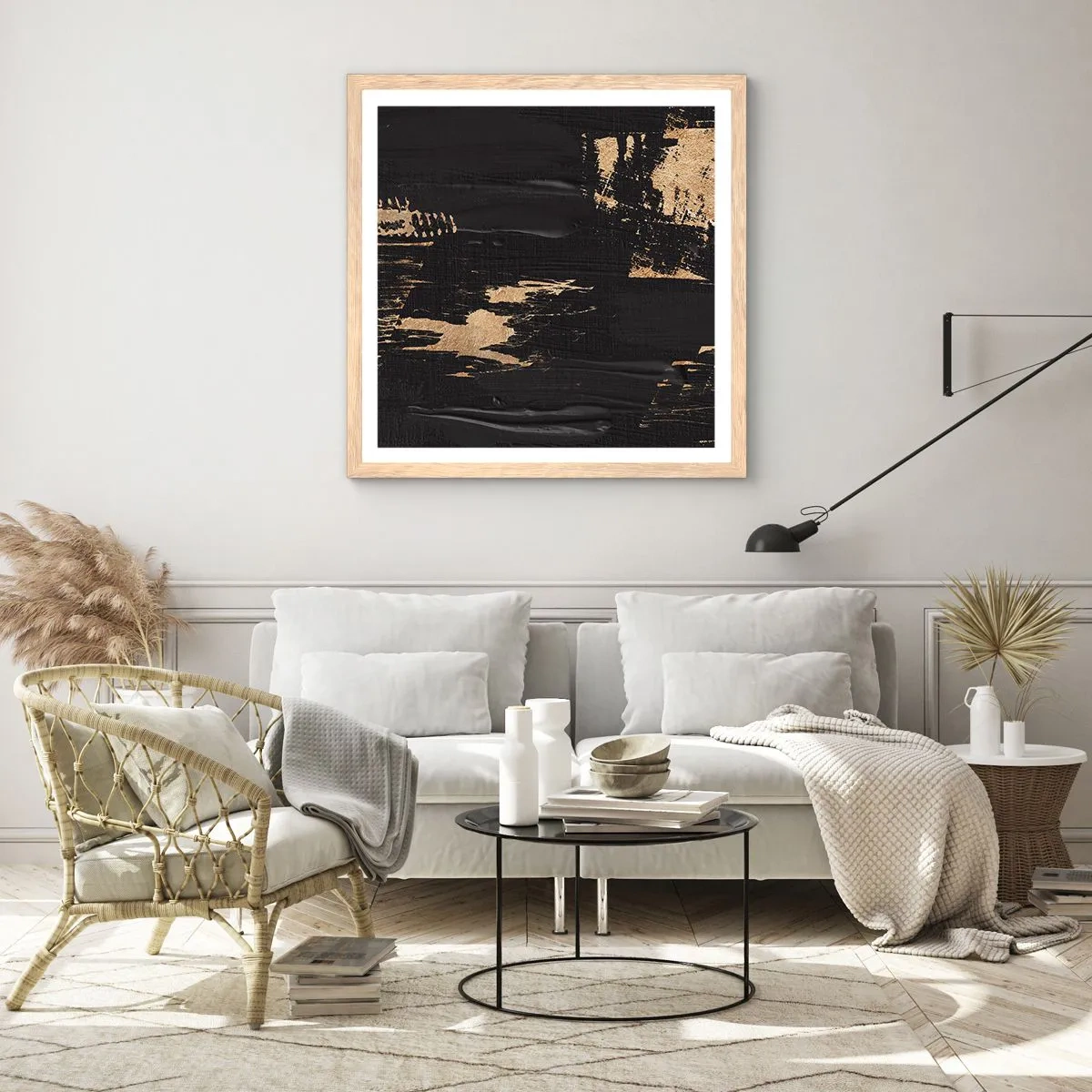 Poszter világos tölgy keretben - Az érintés nyoma - 60x60 cm