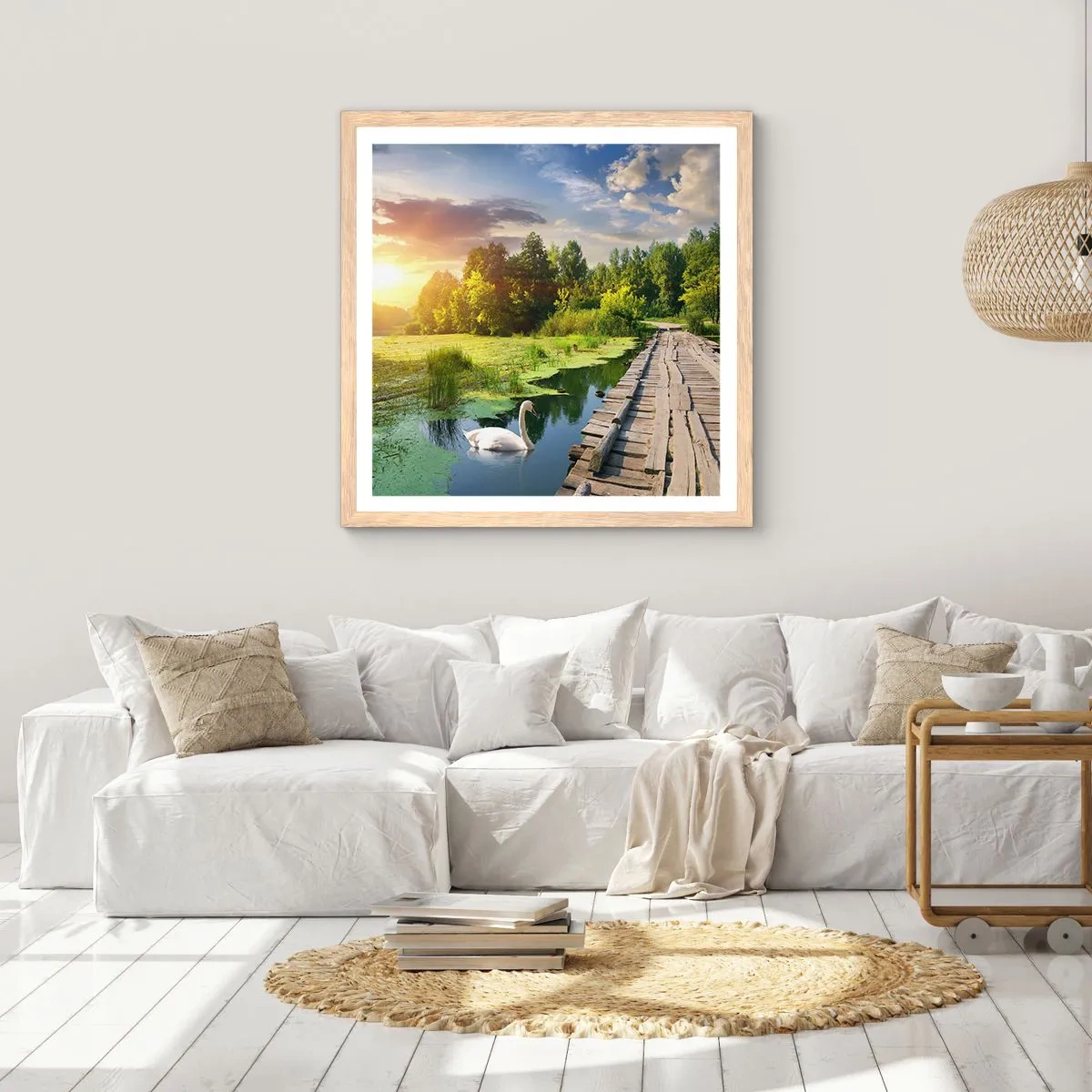 Poszter világos tölgy keretben - Nyár, mindenhol nyár - 60x60 cm