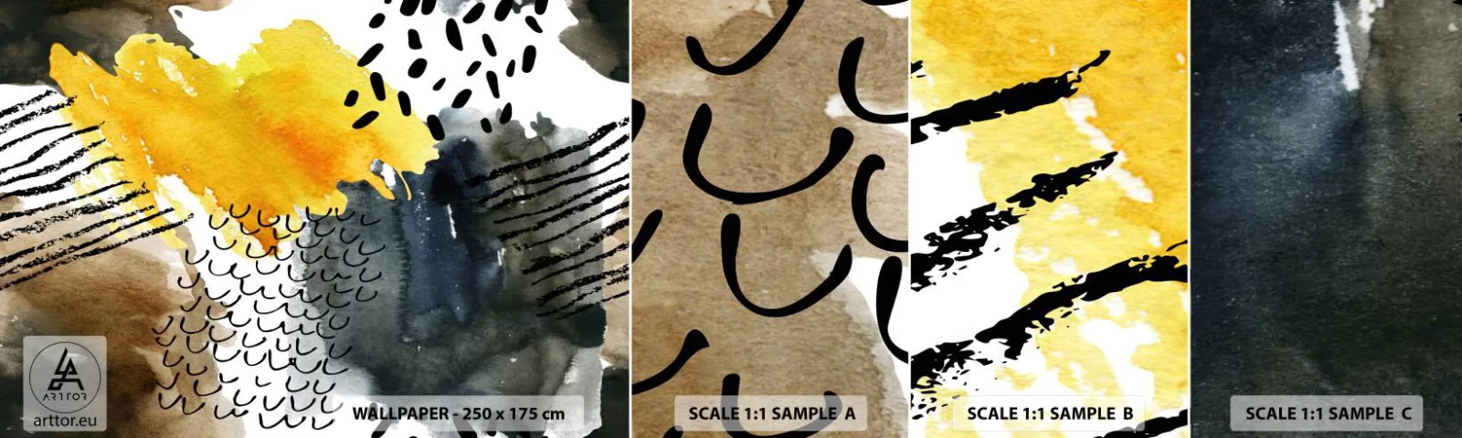 Fotótapéta Minta Öntapadós Deluxe Sticker - Az elemek találkozása - Absztrakció, Darab, Modern művészet - 100x30 cm