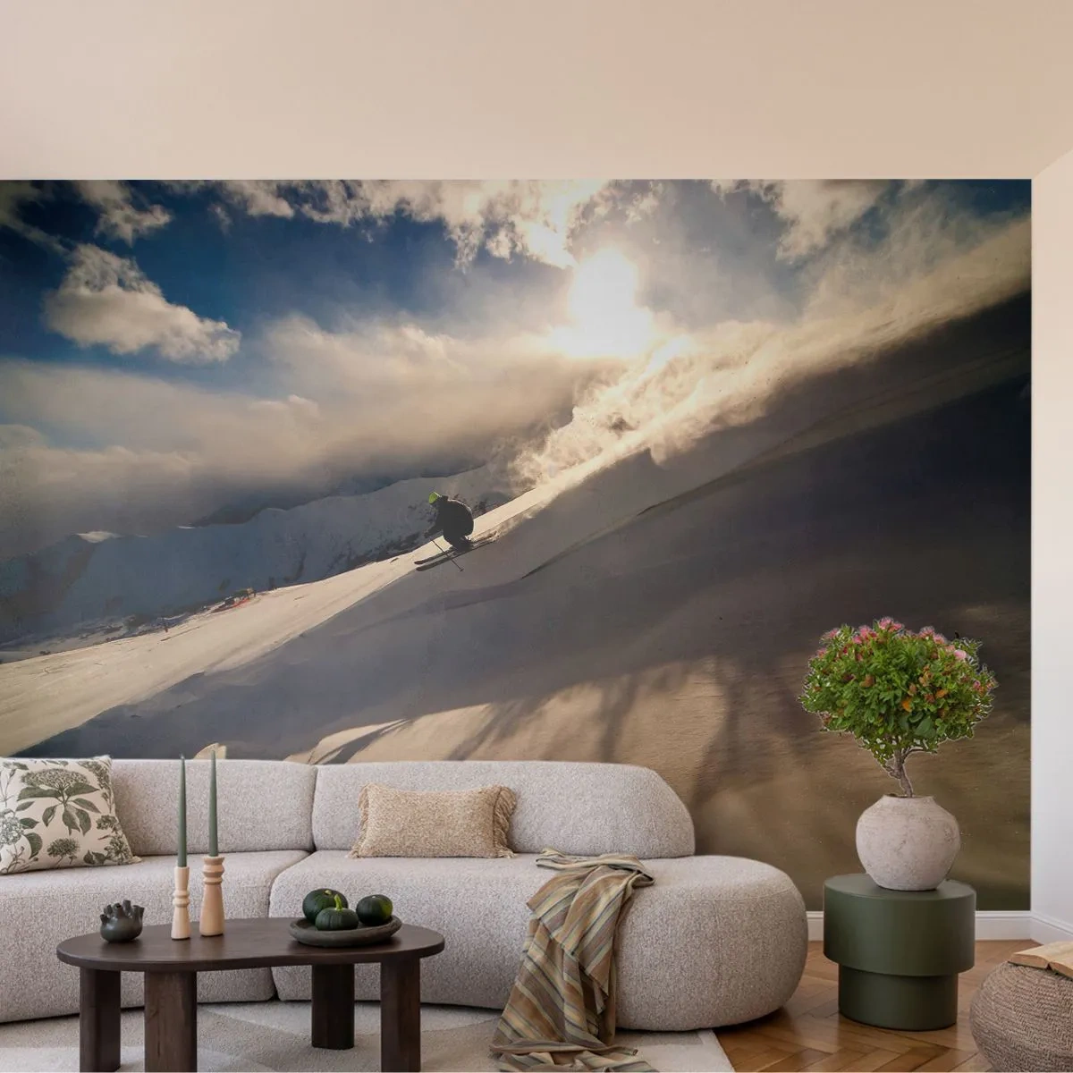 Fotótapéta Premium Sand - Hegyi kihívás teljesítve - Sport és Hobbi, Hegyek, Alpok - 100x70 cm