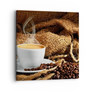 Vászonkép - A mokka illata és a mézes folyadék sűrűsége - 40x40 cm