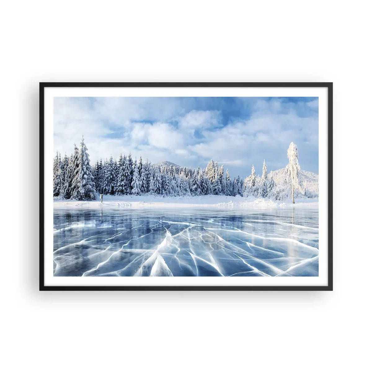 Poszter fehér keretben - Káprázatos és kristályos látvány - 100x70 cm