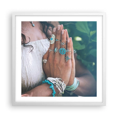 Poszter fekete keretben - Üdvözöljük a lét középpontjában - 50x50 cm