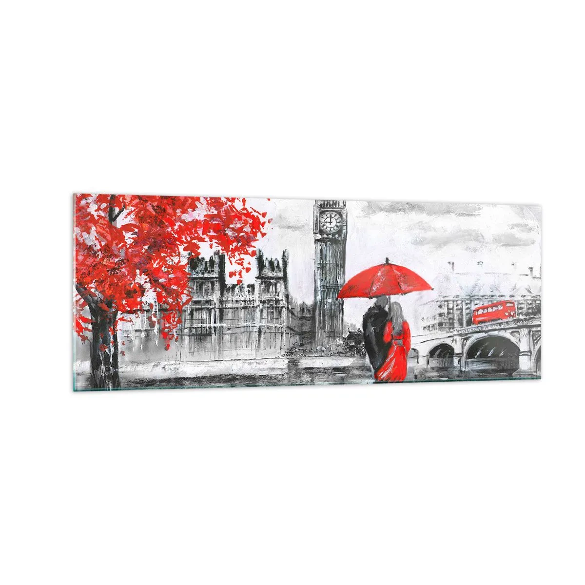 Üveg kép - Szerelmesek Londonban - 140x50 cm