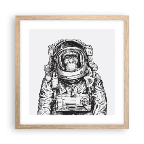 Poszter világos tölgy keretben - Alternatív evolúció - 40x40 cm