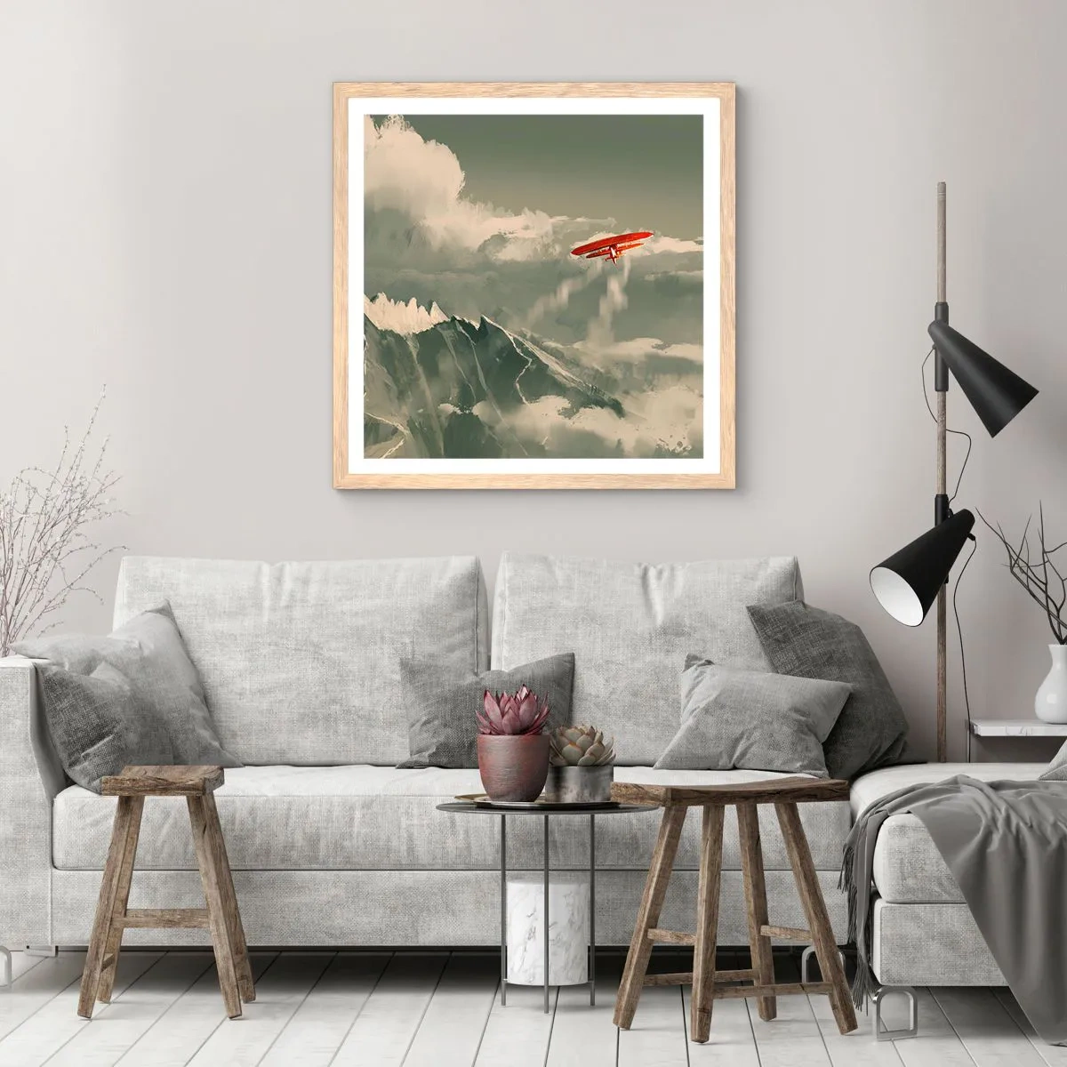 Poszter világos tölgy keretben - Rettenthetetlen úttörő - 60x60 cm