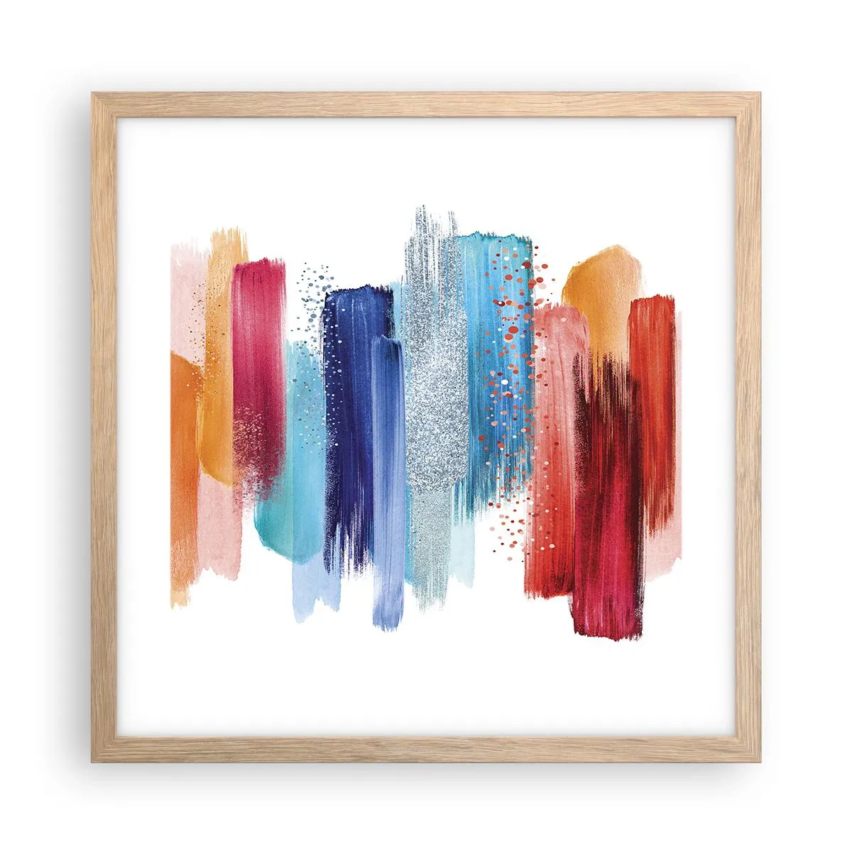 Poszter világos tölgy keretben - Fel és le - 40x40 cm