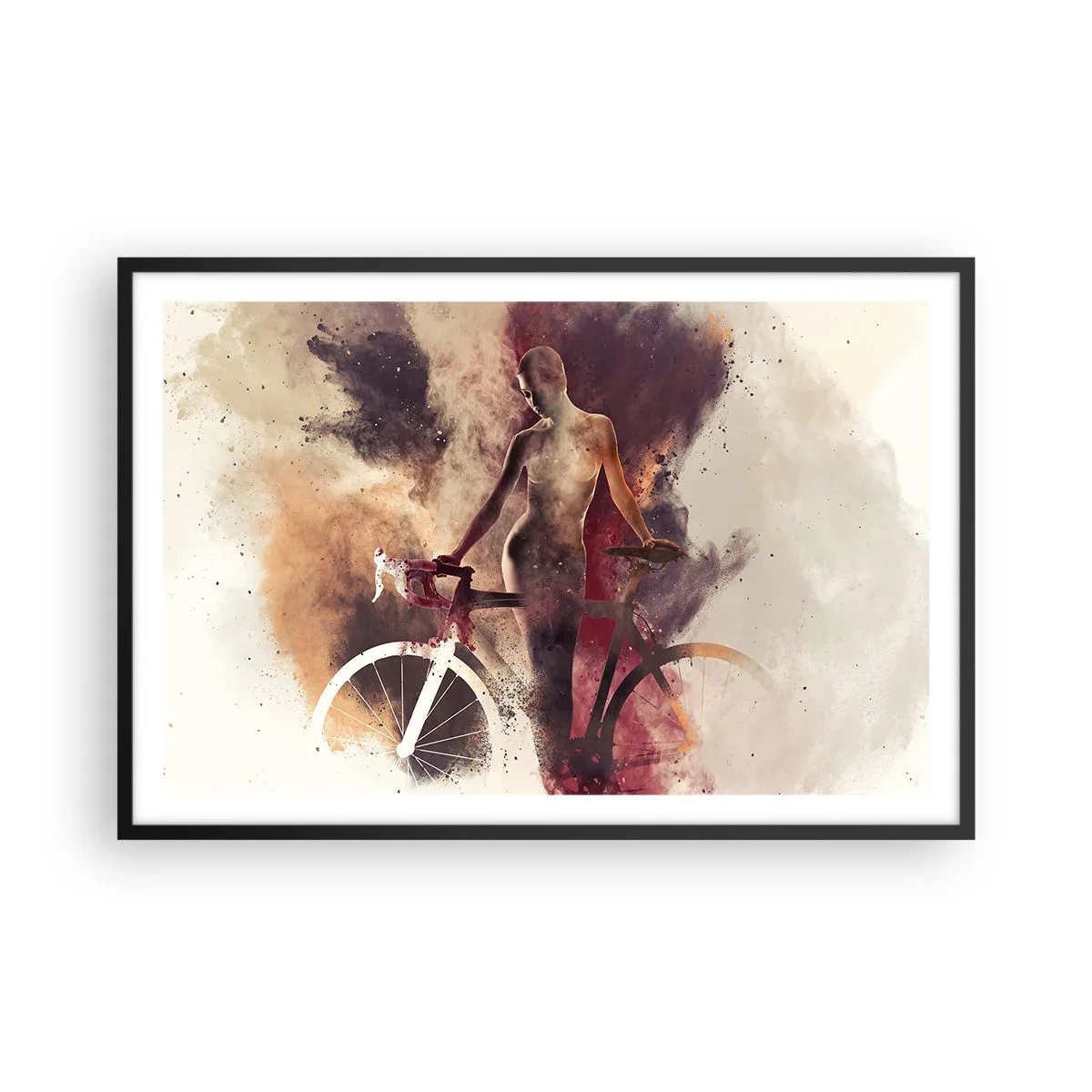 Poszter fehér keretben - Márvány formájú kerékpáros lélek - 91x61 cm