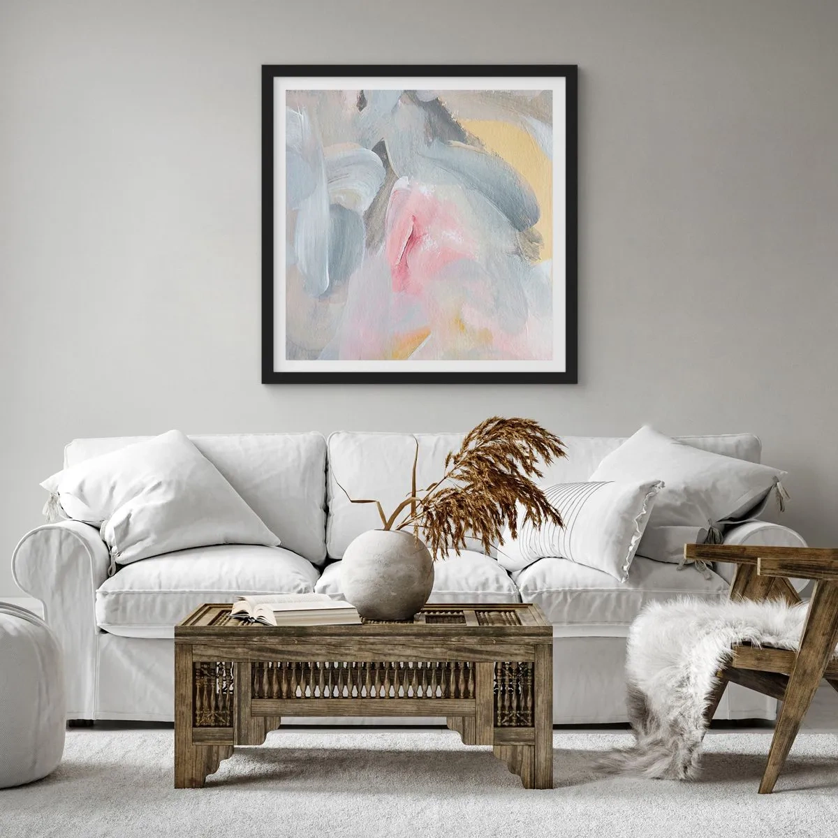 Poszter fehér keretben - Egy pasztell világban - 60x60 cm