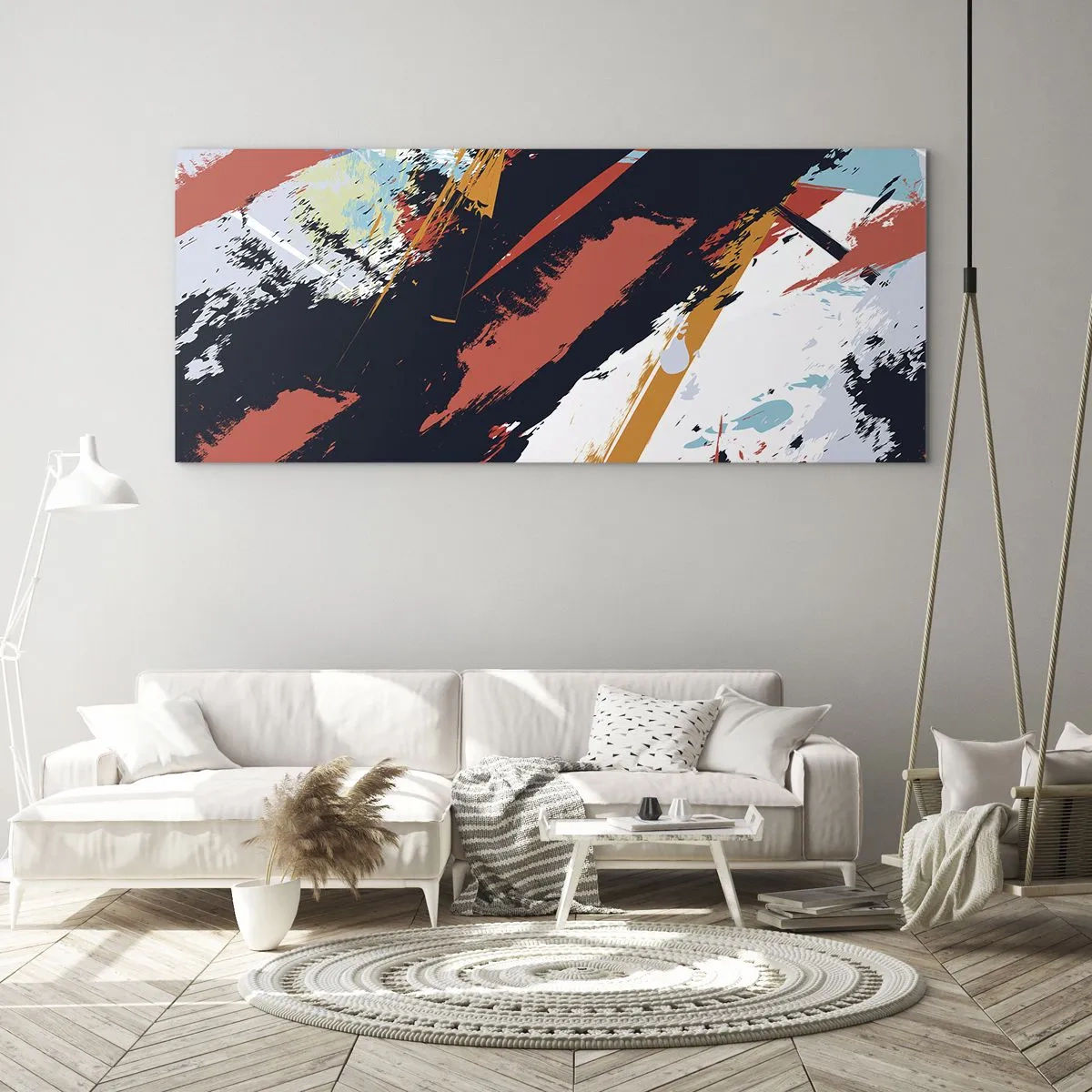 Üveg kép - Dinamikus kompozíció - 90x30 cm