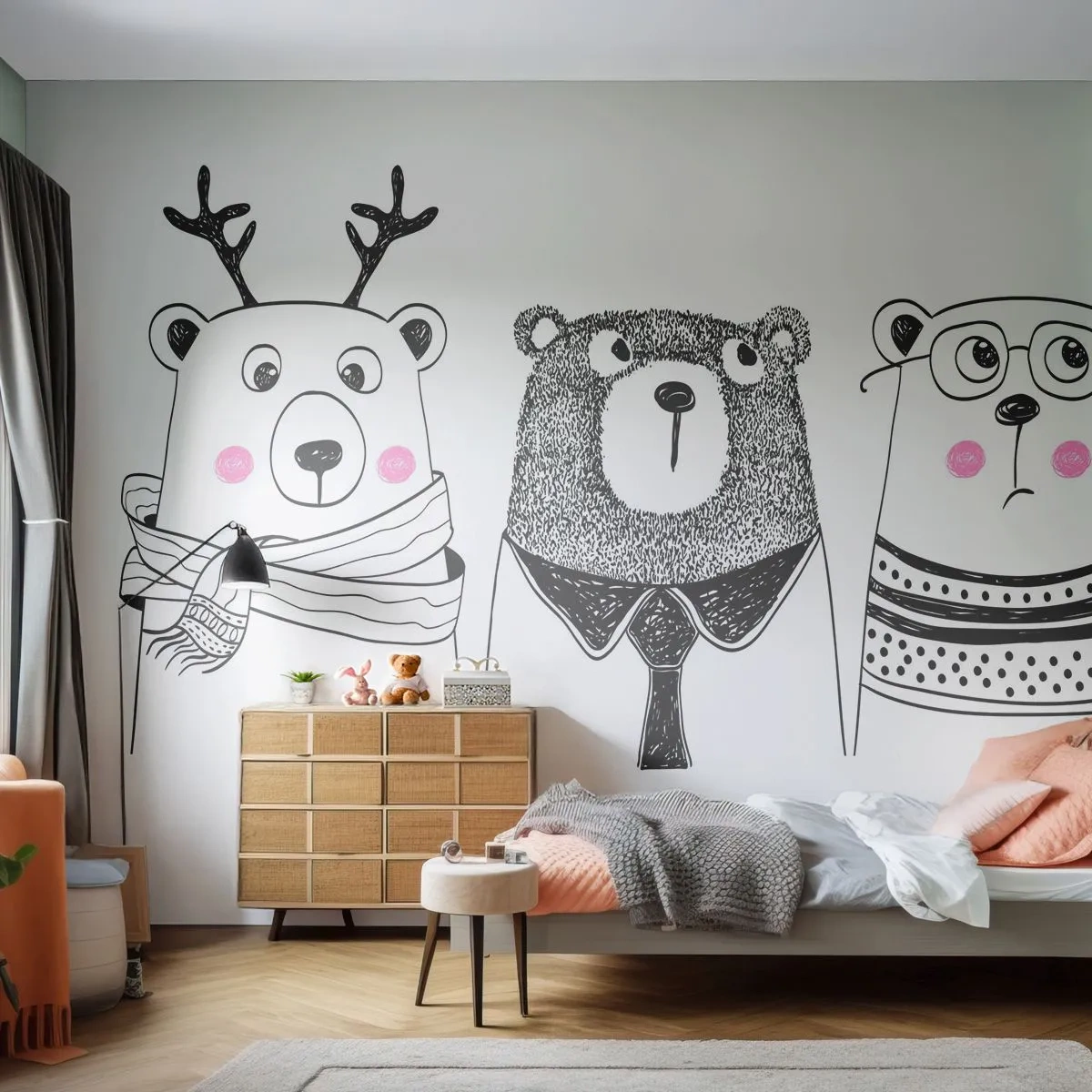 Öntapadós Fotótapéta Deluxe Sticker - Maci, macika és mackó - Gyerekeknek, Medve, Ábra - 500x350 cm