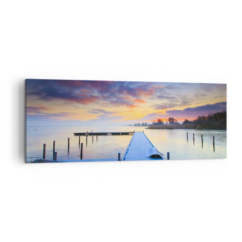 Vászonkép - Lila-arany nyugalom - 140x50 cm