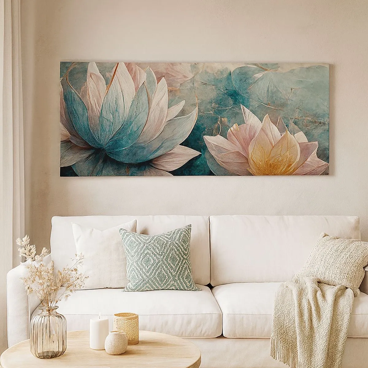 Vászonkép - Tavi csillagok - 100x40 cm