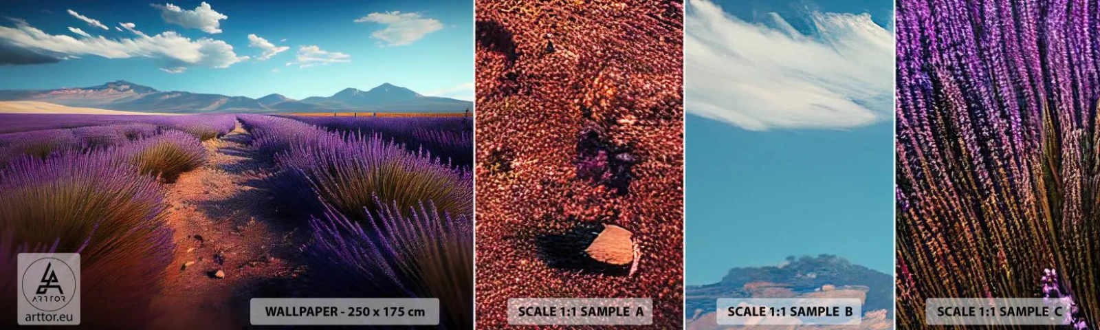 Fotótapéta Minta Standard Eco - Illatos mezők - Levendula, Horizont, Tájkép - 100x30 cm