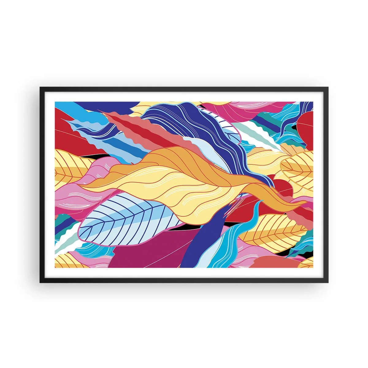 Poszter fehér keretben - Színes rendetlenség - 91x61 cm