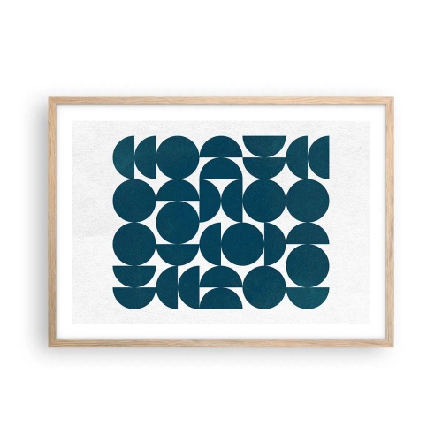 Poszter világos tölgy keretben - Körök és félkörök - 70x50 cm