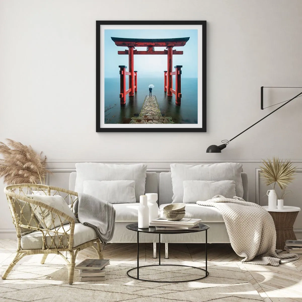 Poszter fehér keretben - Japán álmodozás - 60x60 cm