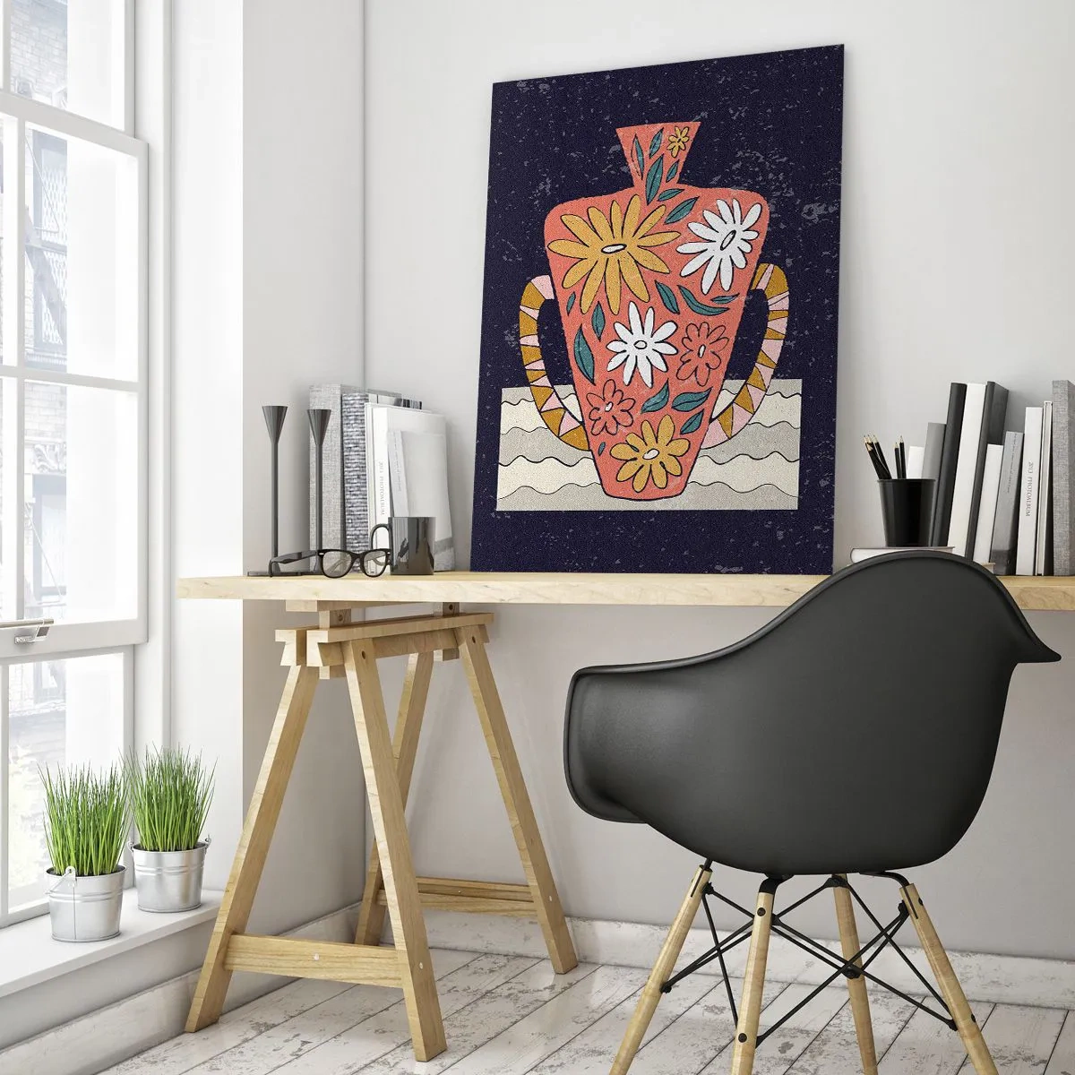 Üveg kép - Festett korsó - 50x70 cm