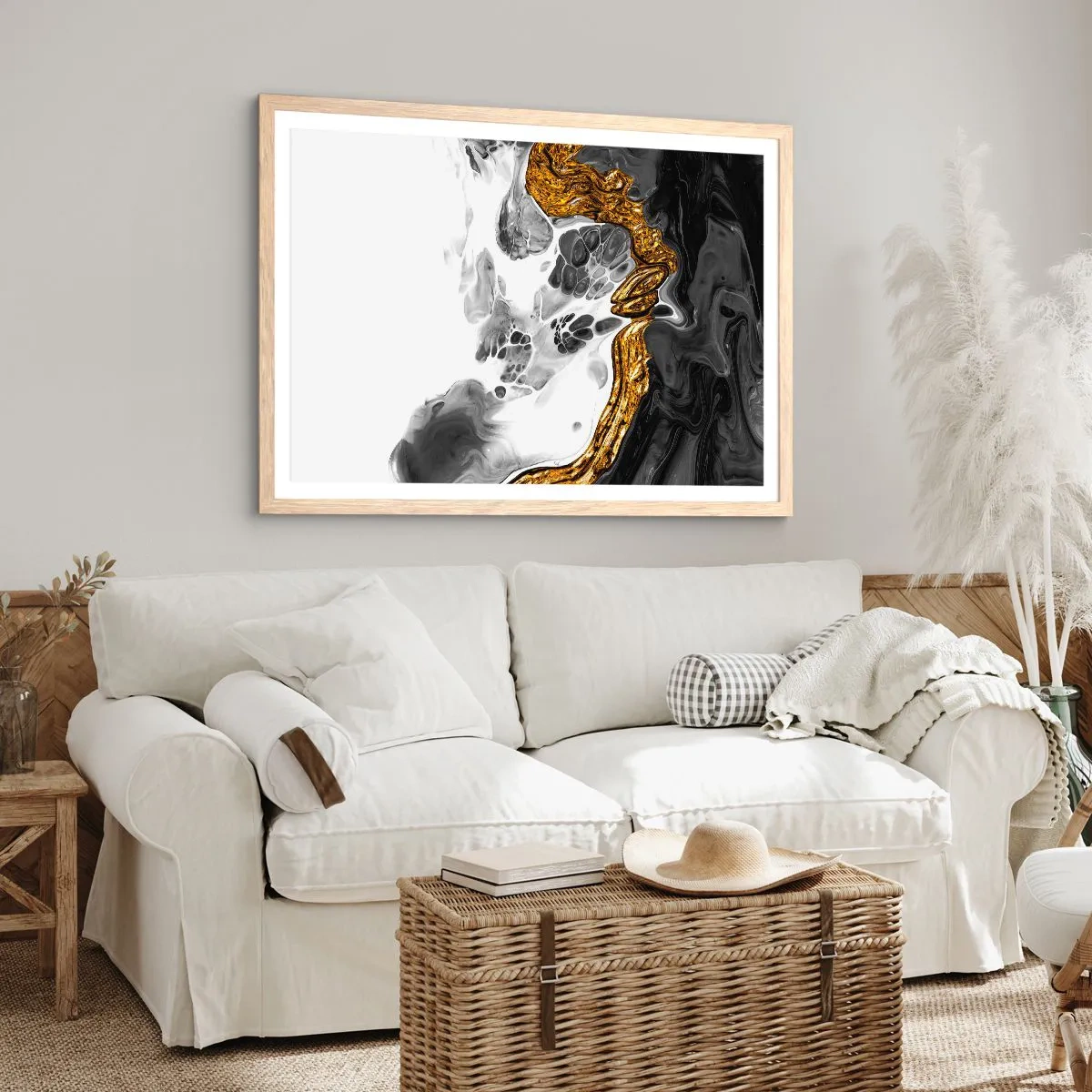 Poszter világos tölgy keretben - Szerves kompozíció - 91x61 cm