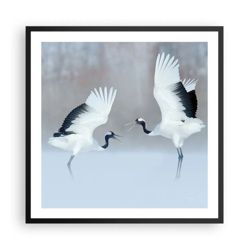 Poszter fehér keretben - Tánc a ködben - 60x60 cm