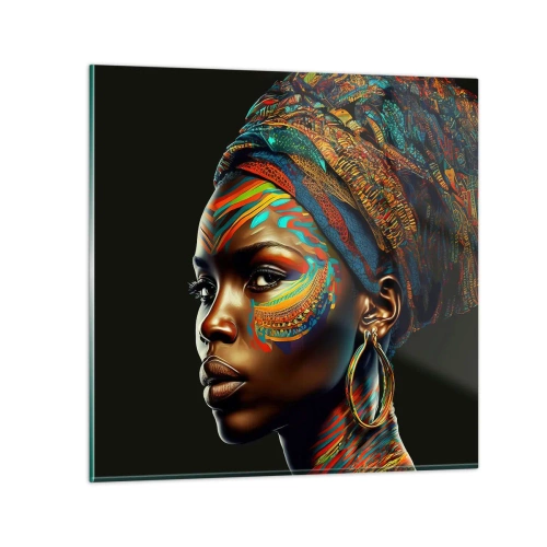Üveg kép - Afrikai királynő - 30x30 cm