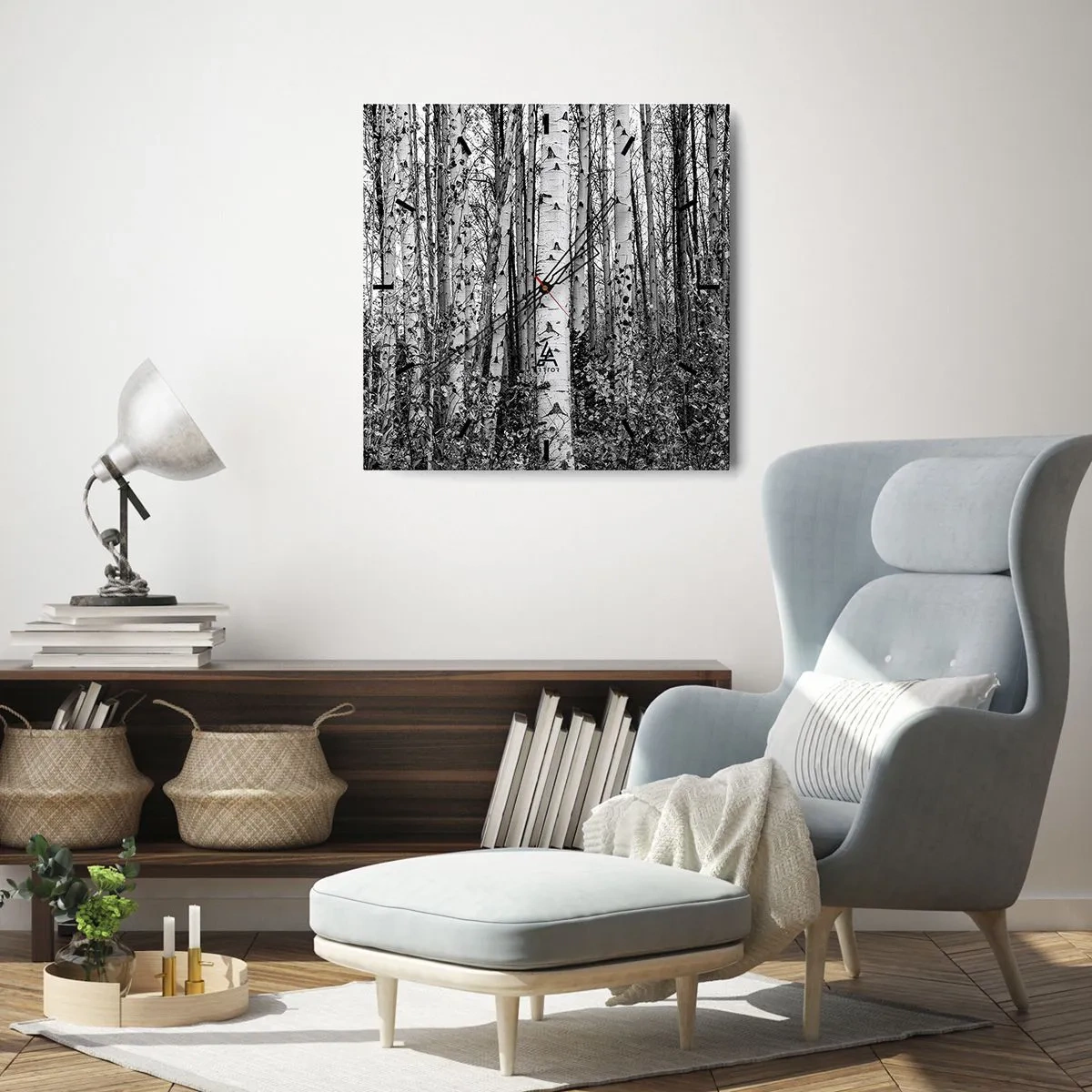 Falióra, Óra - Nyírfa oszlopsor - 30x30 cm