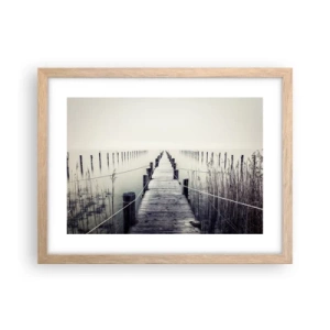 Poszter világos tölgy keretben - Merülj el a békében - 40x30 cm