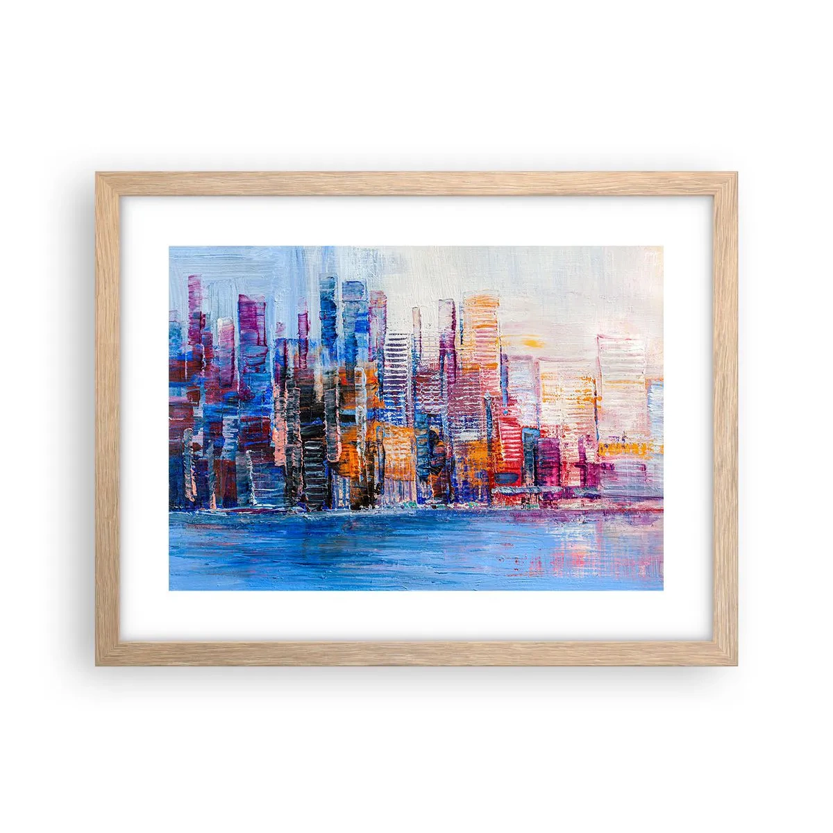 Poszter világos tölgy keretben - Egy vidám metropolisz - 40x30 cm