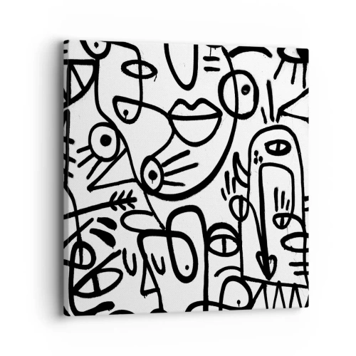 Vászonkép - Arcok és délibábok - 40x40 cm