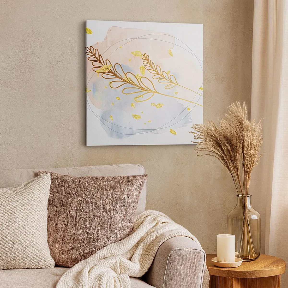 Vászonkép - Aranyszínű fuvallat - 30x30 cm