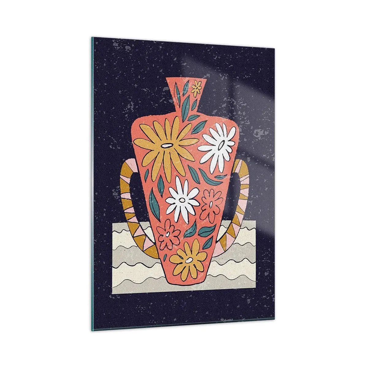 Üveg kép - Festett korsó - 50x70 cm