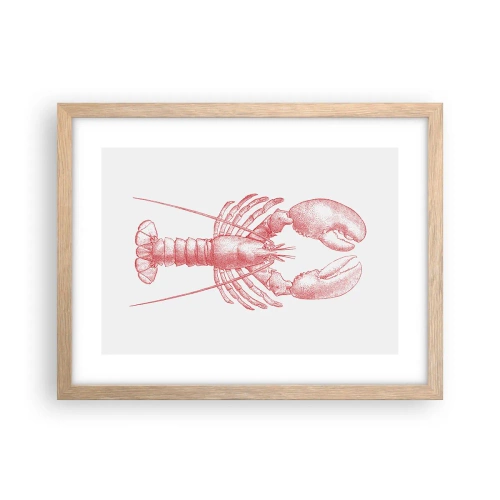 Poszter világos tölgy keretben - Homéroszhoz méltó homár - 40x30 cm