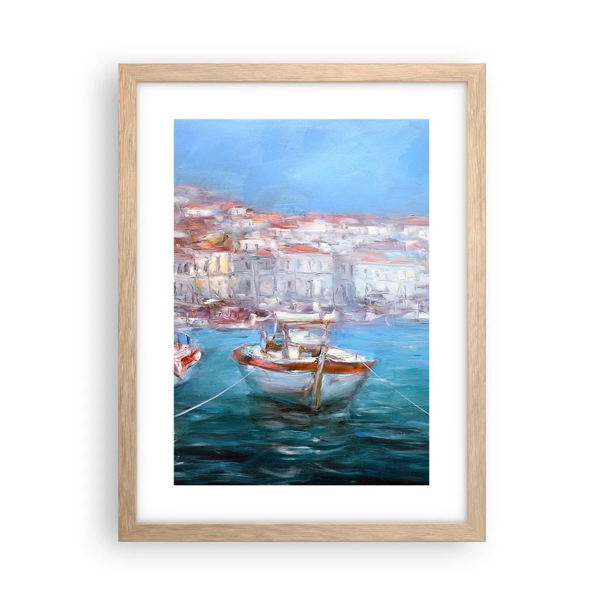 Poszter világos tölgy keretben - Olasz öböl - 30x40 cm