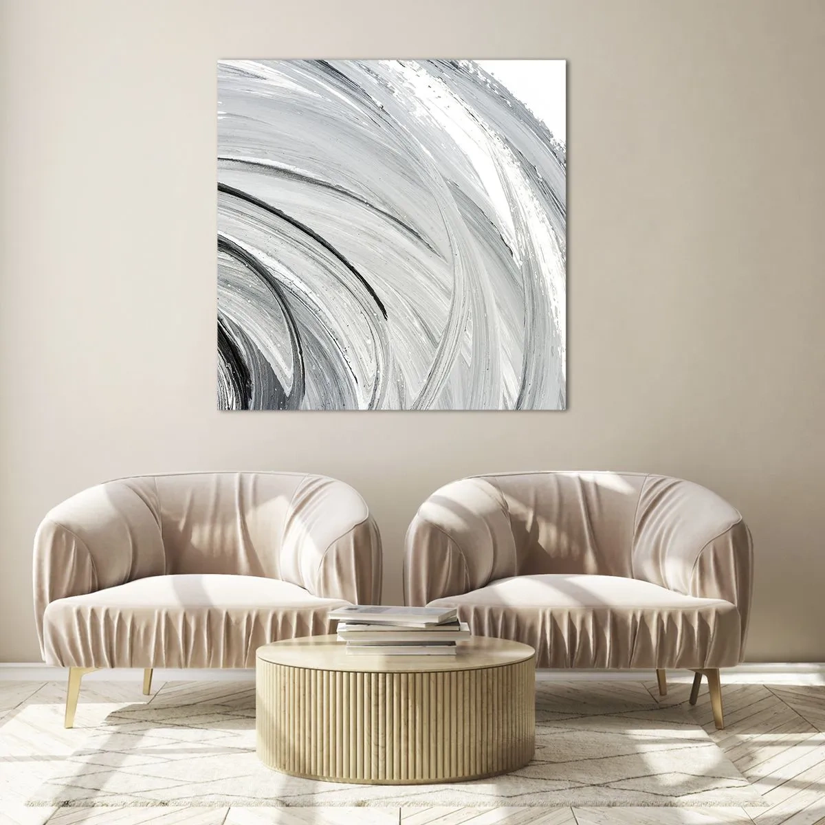 Üveg kép - Orbitális kompozíció - 70x70 cm