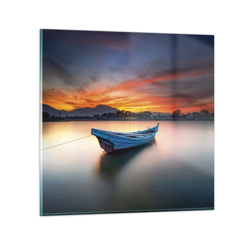 Üveg kép - Jó éjszaka jön - 30x30 cm