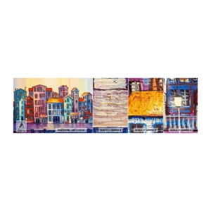 Fotótapéta Minta Öntapadós Deluxe Sticker - Egy város, mint egy tündérmese - Darab, Bérházak, Város - 100x30 cm