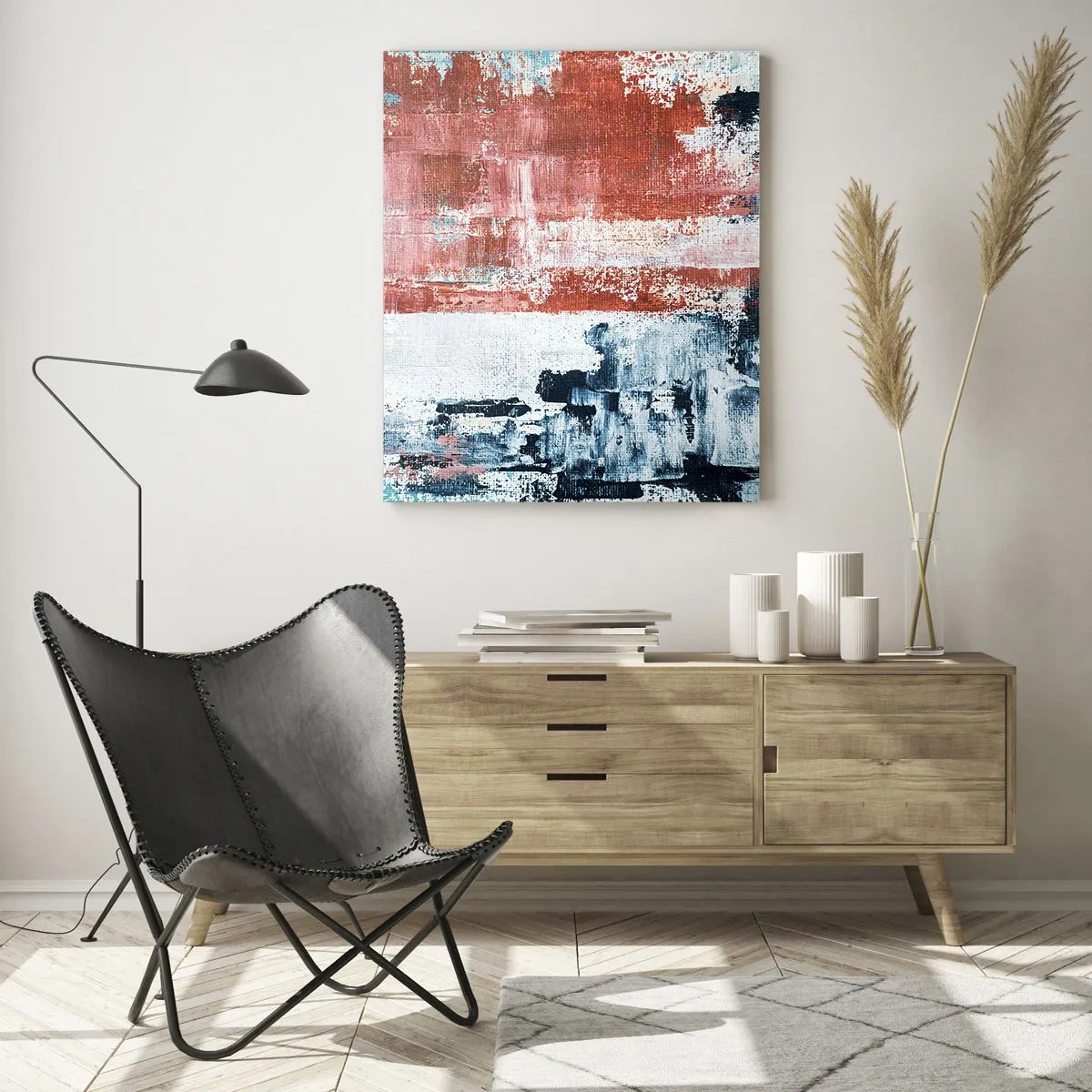 Üveg kép - Fele-fele absztrakt - 50x70 cm