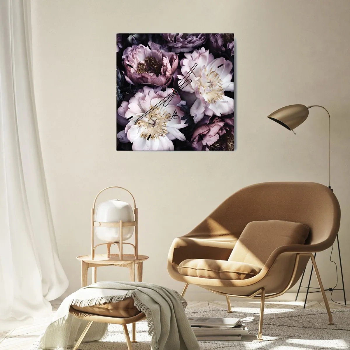 Falióra, Óra - Régi stílusú csokor - 30x30 cm