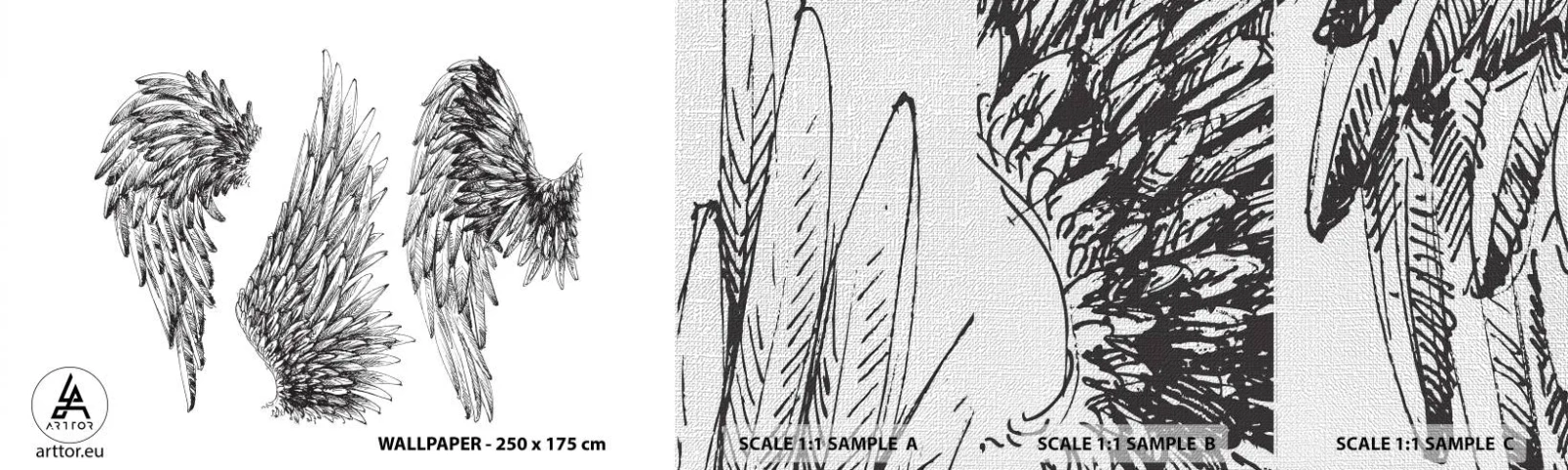 Fotótapéta Minta Premium Canvas - Te is lehetsz angyal - Madár toll, Szárnyak, Grafika - 100x30 cm