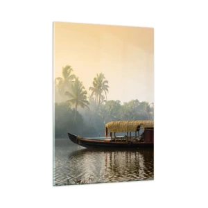 Üveg kép - Ház a folyón - 80x120 cm