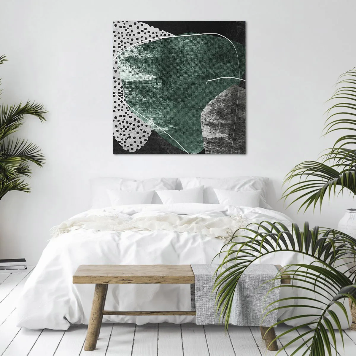 Vászonkép - Színes absztrakció aranypehellyel - 50x50 cm