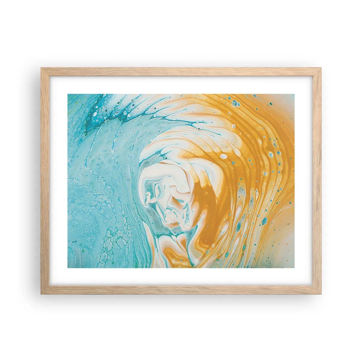 Poszter világos tölgy keretben - Pasztell örvény - 50x40 cm