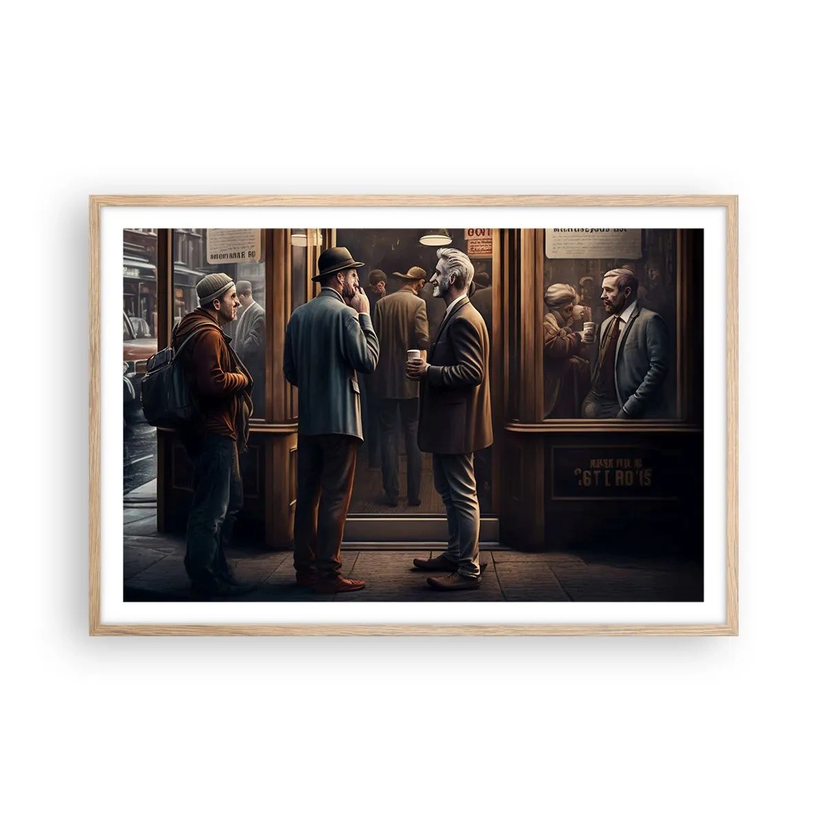 Poszter világos tölgy keretben - A nap egy jó pillanata - 91x61 cm