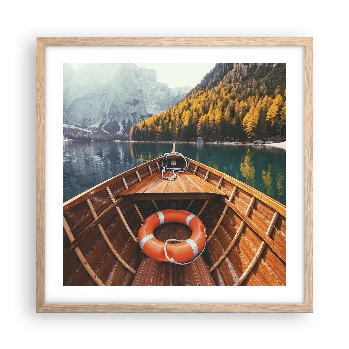 Poszter világos tölgy keretben - Hegyi kirándulás - 50x50 cm