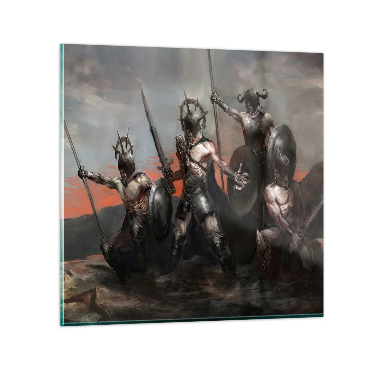 Üveg kép - Pajzzsal, vagy a pajzson - 70x70 cm